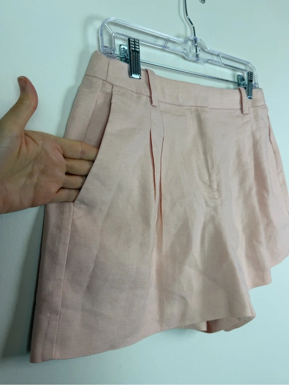 J. Crew Alexandra Blazer & Lucia Shorts Set in Pink Stretch Linen Blend Size 8